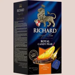 Tea Richard "Royal Candy Pear", schwarzer Tee mit karamellisiertem Birnengeschmack, 25 Sachets