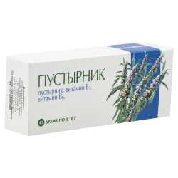 Пустырник, B1, В6, 45 драже по 0,18 г., Бад